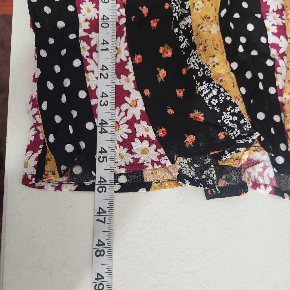 Colorful Forever 21 Dress long Small Patchwork Polka Dots & Florals Cottagecore - Picture 8 of 13